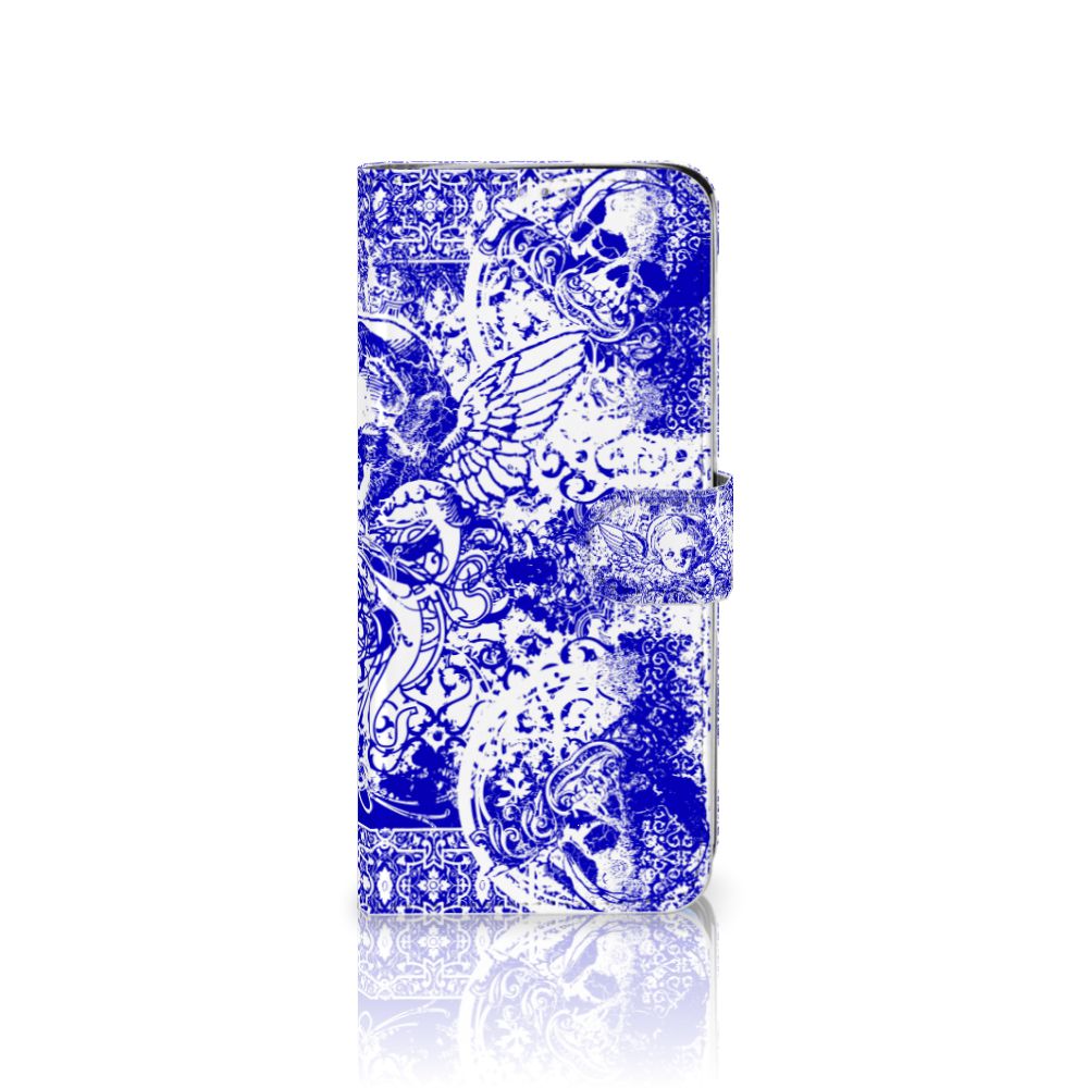 Telefoonhoesje met Naam Samsung Galaxy S20 Ultra Angel Skull Blauw