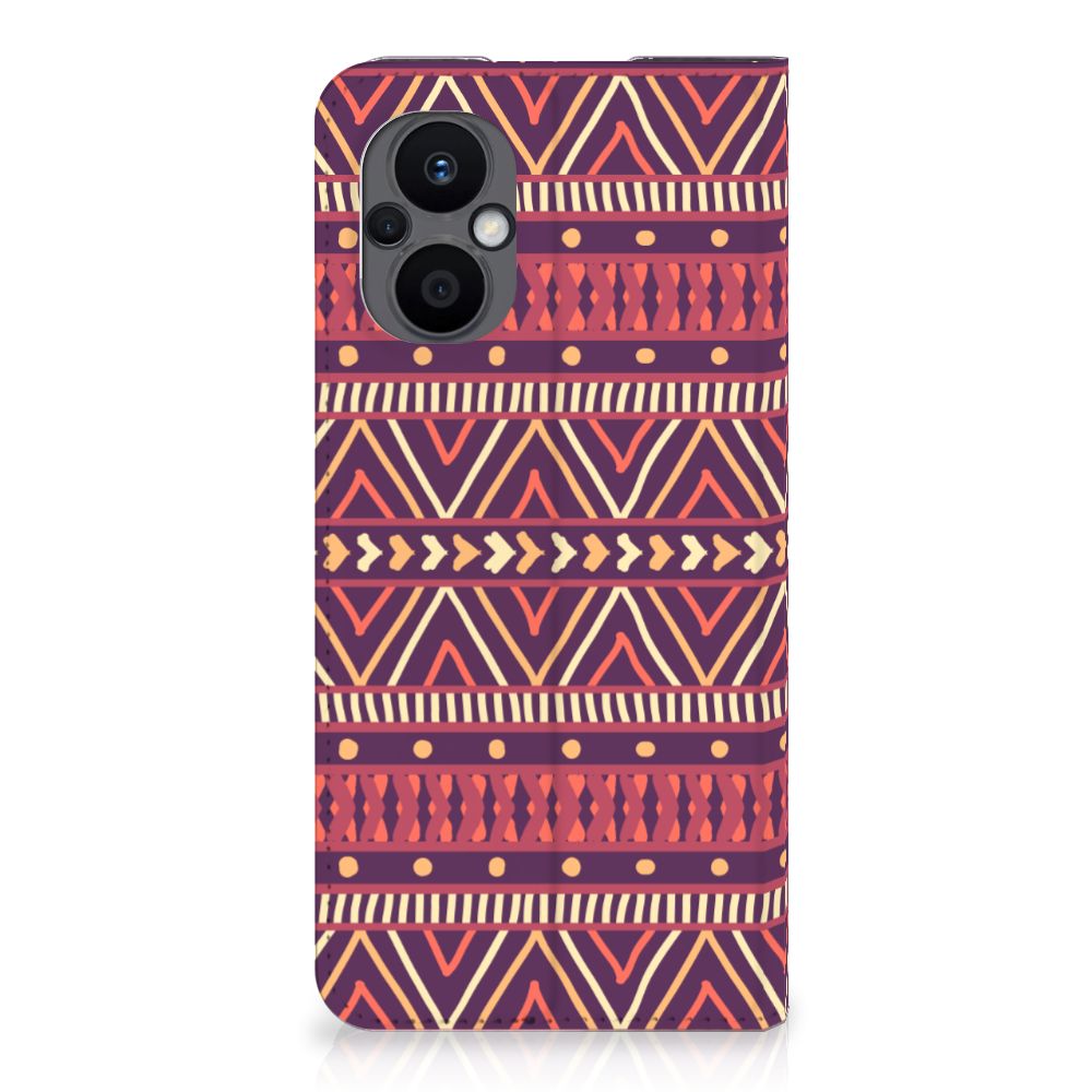 OPPO Reno8 Lite Hoesje met Magneet Aztec Paars - B2C Telecom
