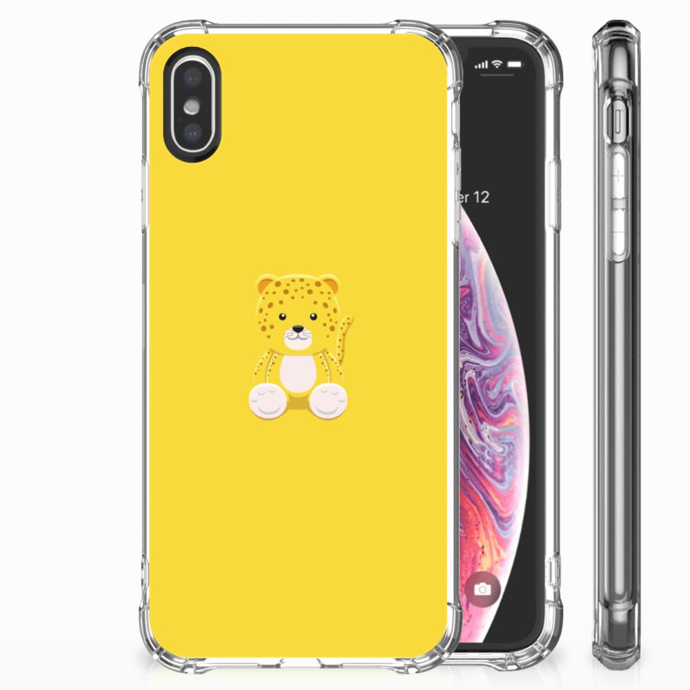 Apple iPhone X | Xs Stevig Bumper Hoesje Baby Leopard