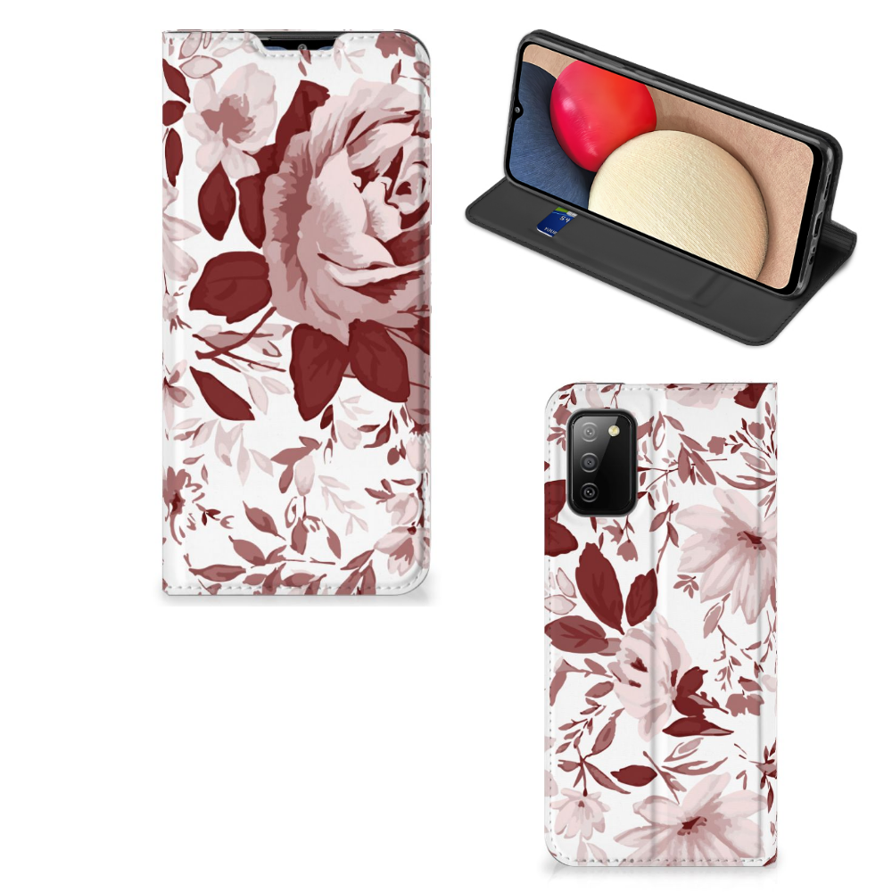 Bookcase Samsung Galaxy M02s | A02s Watercolor Flowers - B2C Telecom
