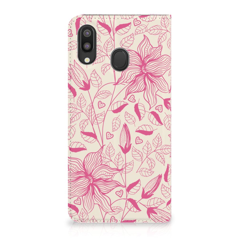 Samsung Galaxy M20 Smart Cover Pink Flowers
