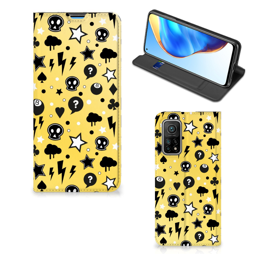 Mobiel BookCase Xiaomi Mi 10T | 10T Pro Punk Geel - B2C Telecom
