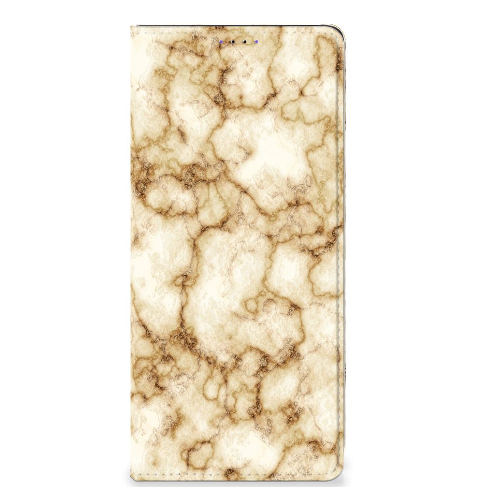 Samsung Galaxy A22 5G Standcase Marmer Goud - B2C Telecom