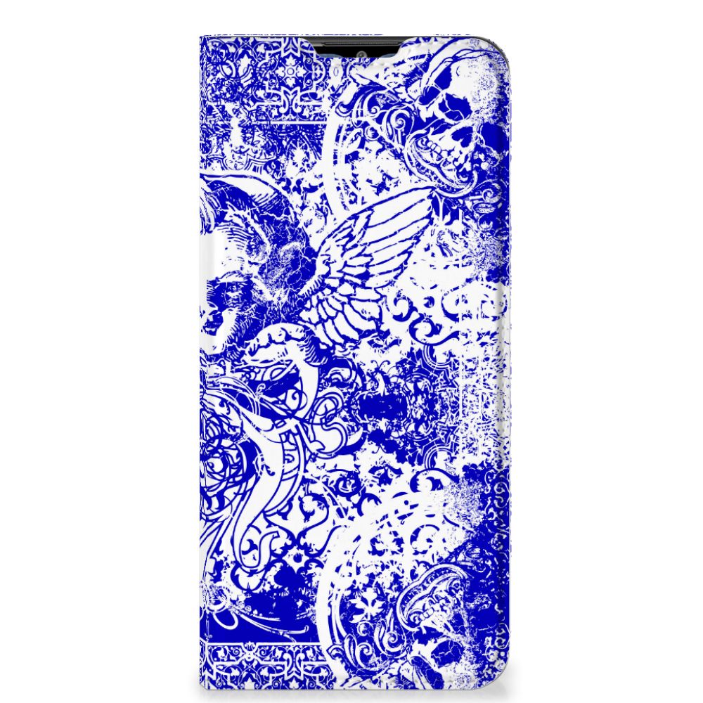 Mobiel BookCase Samsung Galaxy M02s | A02s Angel Skull Blauw - B2C Telecom