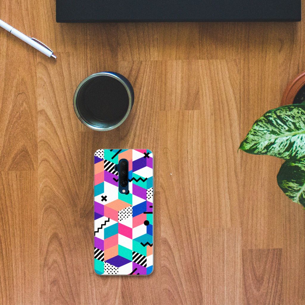 OnePlus 7T Pro TPU Hoesje Blokken Kleurrijk