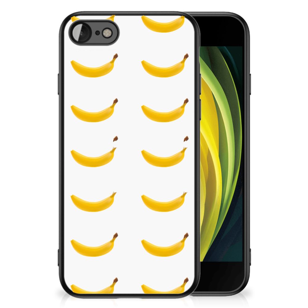 iPhone SE 2022 | SE 2020 | 7/8 Back Cover Hoesje Banana met banaan design op witte achtergrond