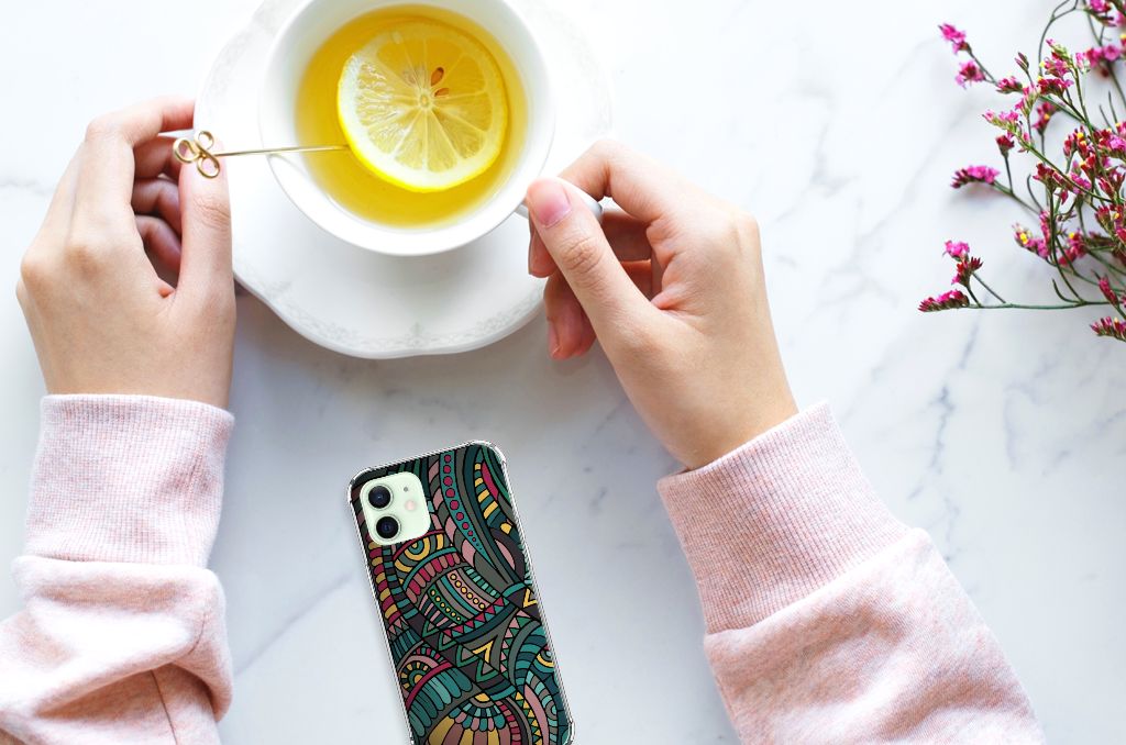 iPhone 12 Mini Doorzichtige Silicone Hoesje Aztec B2C Telecom