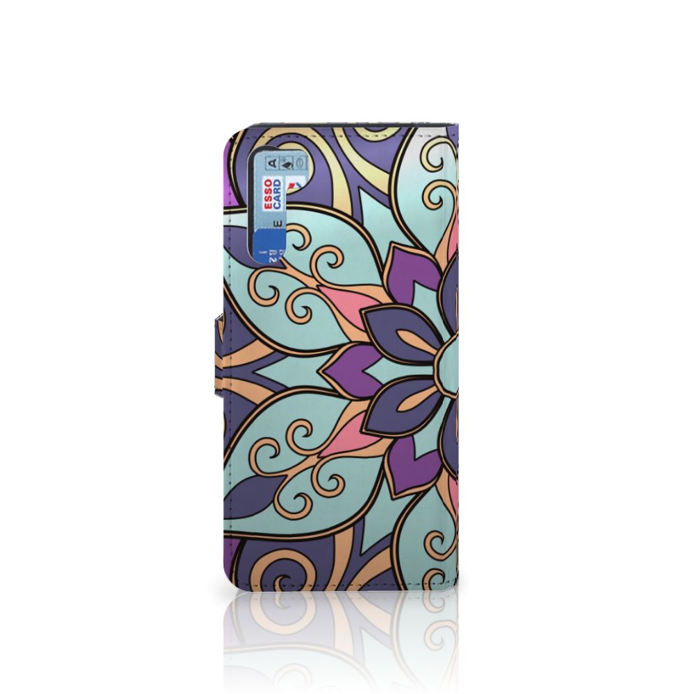 OPPO A91 | Reno3 Hoesje Purple Flower