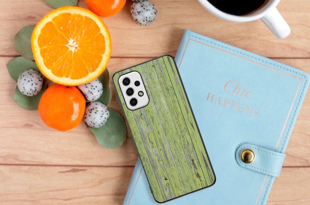 Samsung Galaxy A23 Houten Print Telefoonhoesje Green Wood B2C Telecom