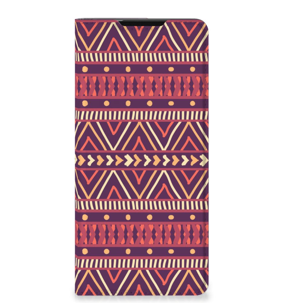 Samsung Galaxy S21 Ultra Hoesje met Magneet Aztec Paars - B2C Telecom
