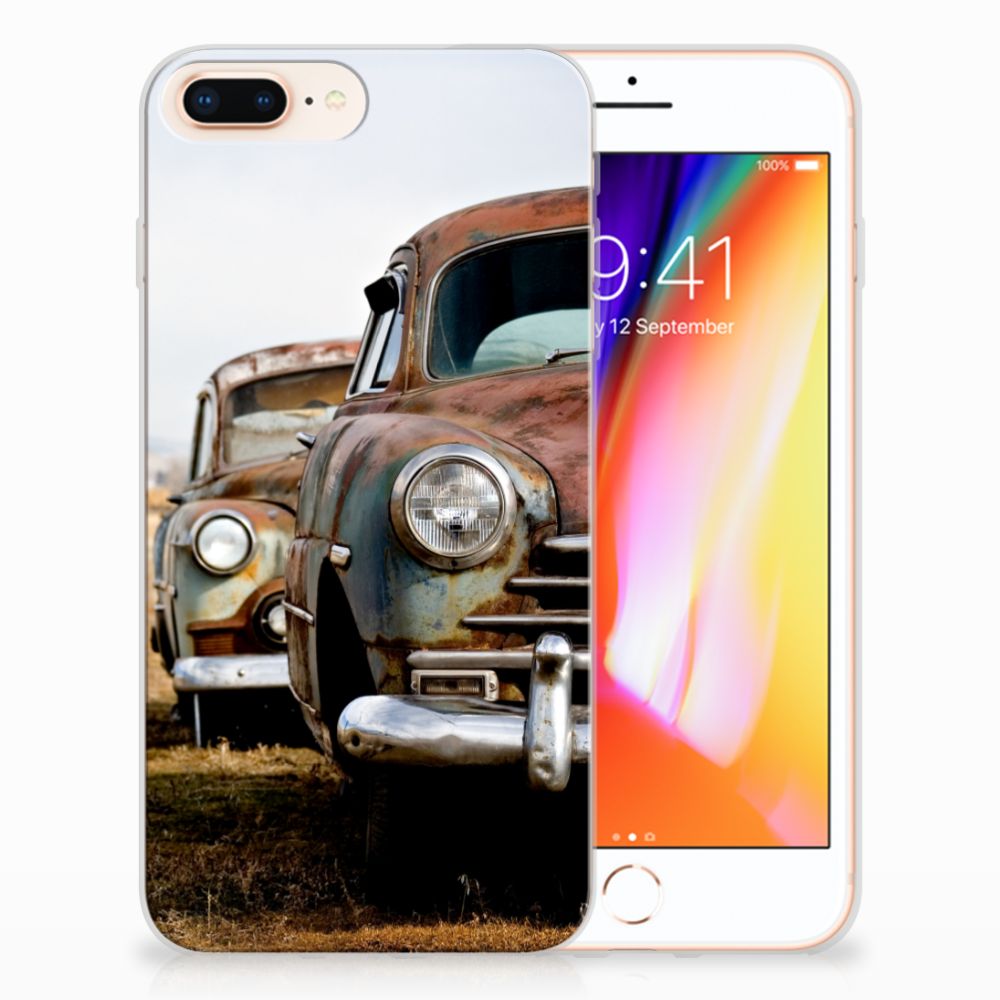 Apple iPhone 7 Plus | 8 Plus Siliconen Hoesje met foto Vintage Auto