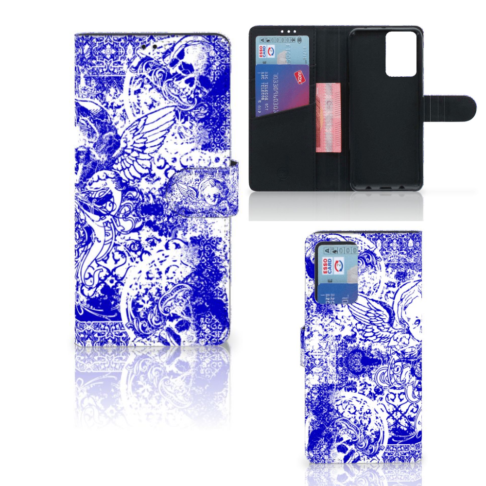 Telefoonhoesje met Naam Xiaomi Redmi Note 10 Pro Angel Skull Blauw