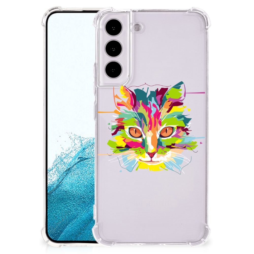 Samsung Galaxy S22 Plus Stevig Bumper Hoesje Cat Color