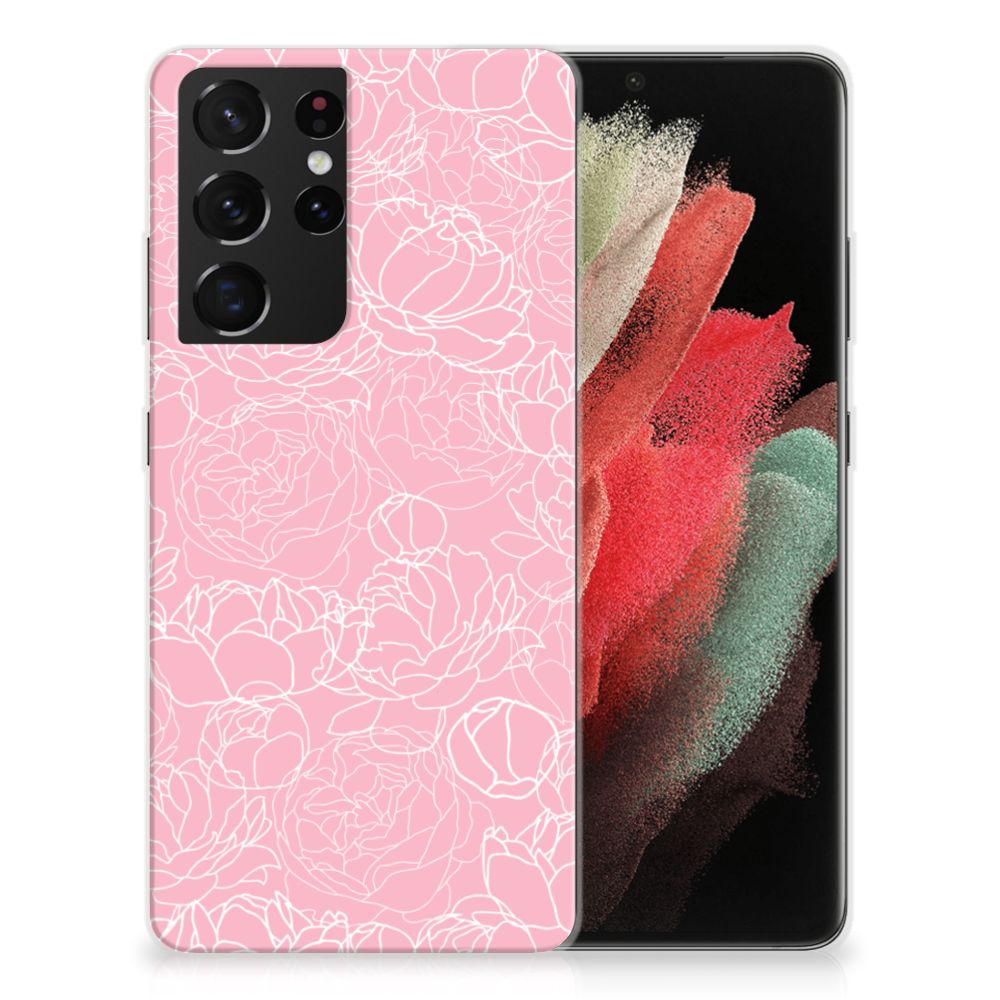 Samsung Galaxy S21 Ultra TPU Case White Flowers B2C Telecom