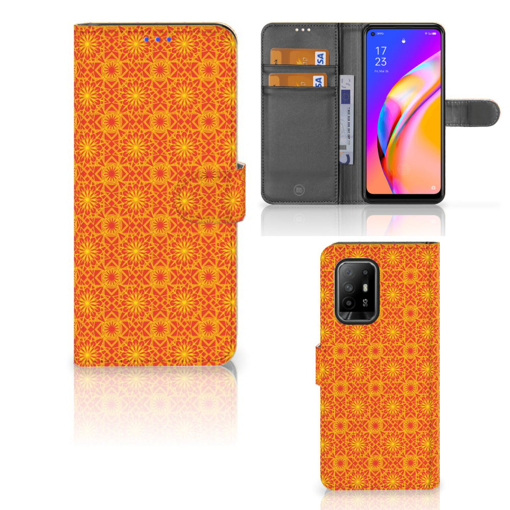 OPPO Reno5 Z | A94 5G Telefoon Hoesje Batik Oranje