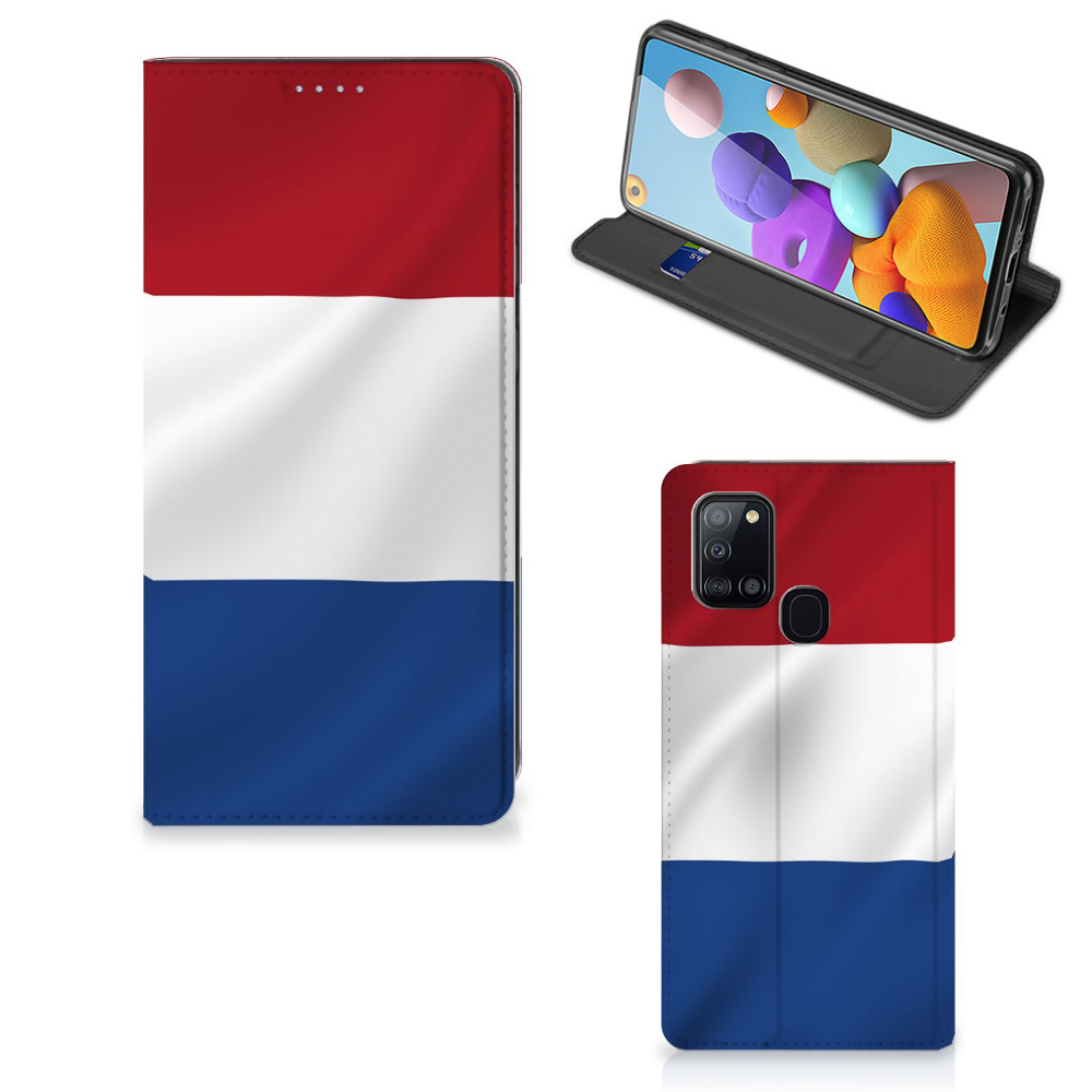Samsung Galaxy A21s Standcase Nederlandse Vlag - B2C Telecom