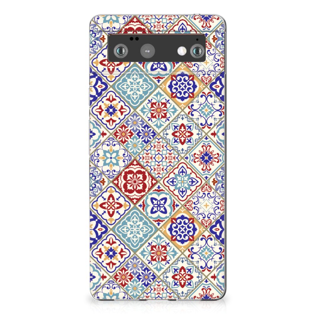 Google Pixel 6 TPU Siliconen Hoesje Tiles Color