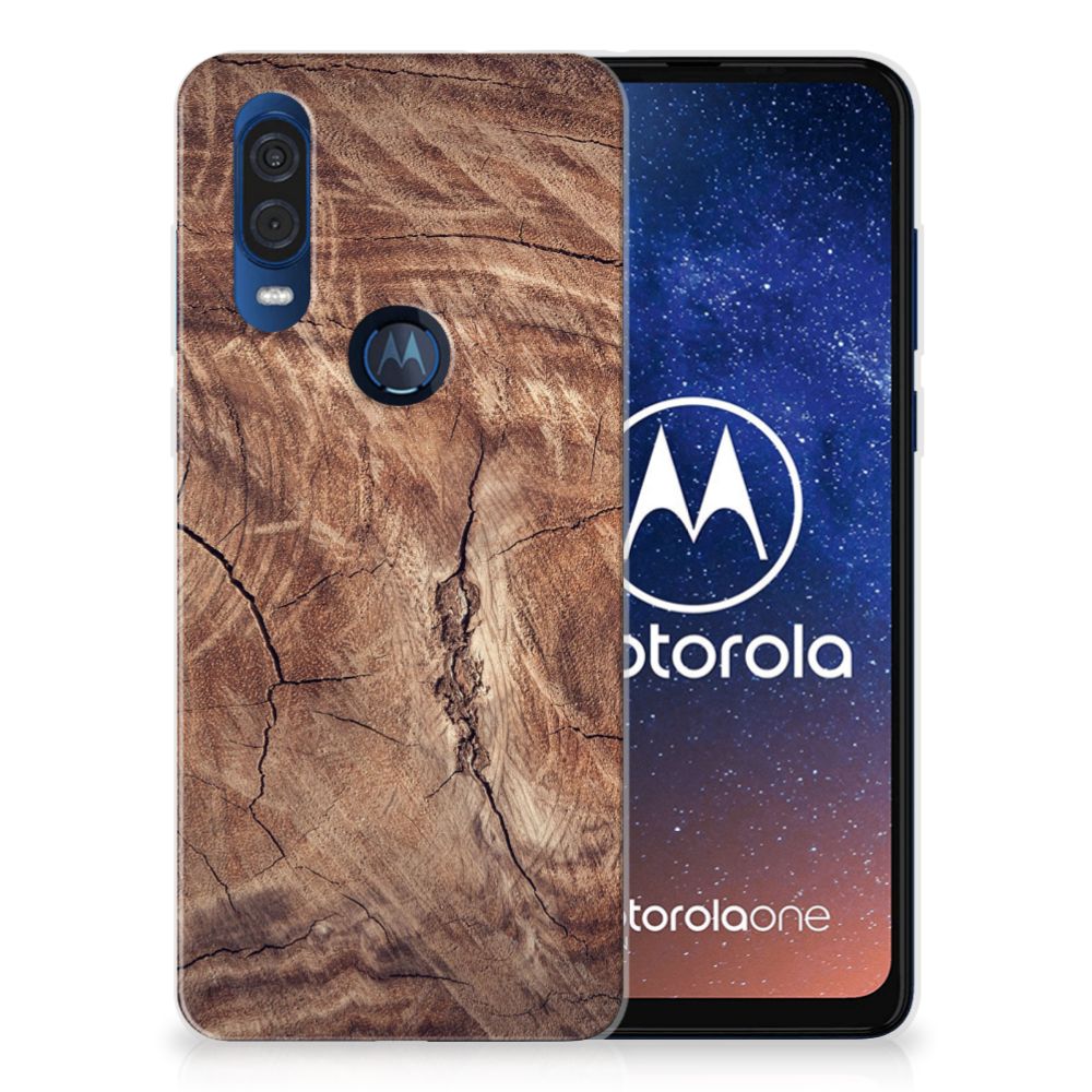 Motorola One Vision Bumper Hoesje Tree Trunk