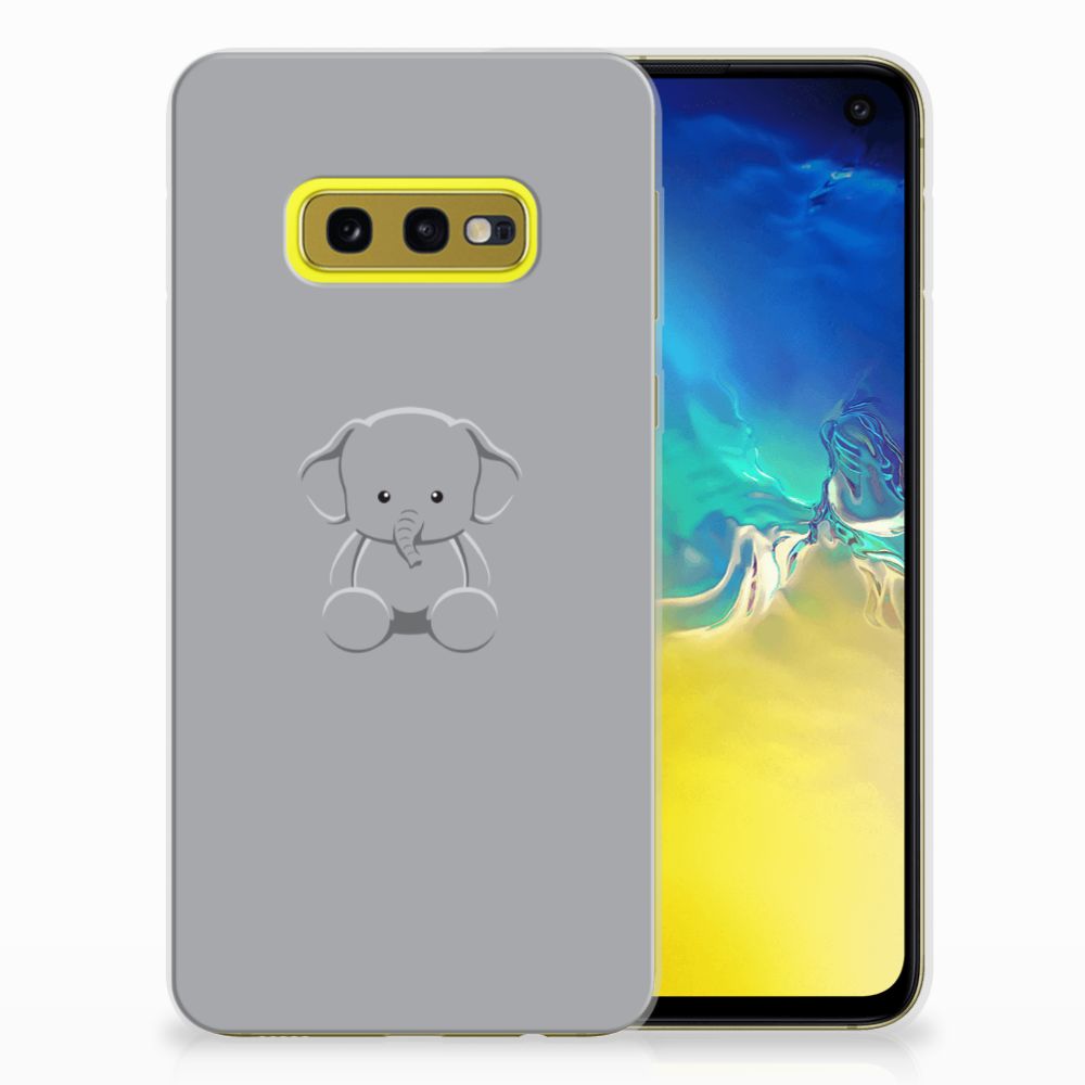 Samsung Galaxy S10e Telefoonhoesje met Naam Grijs Baby Olifant