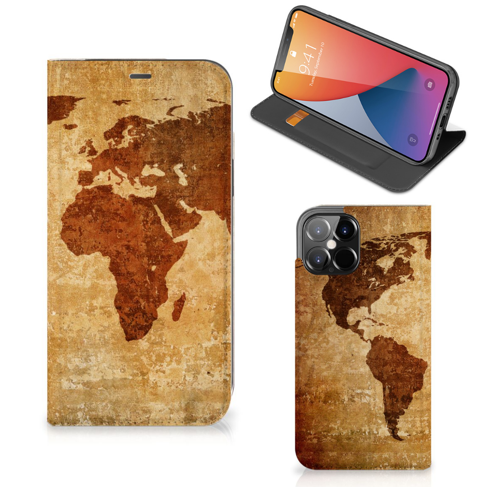 iPhone 12 Pro Max Book Cover Wereldkaart - B2C Telecom