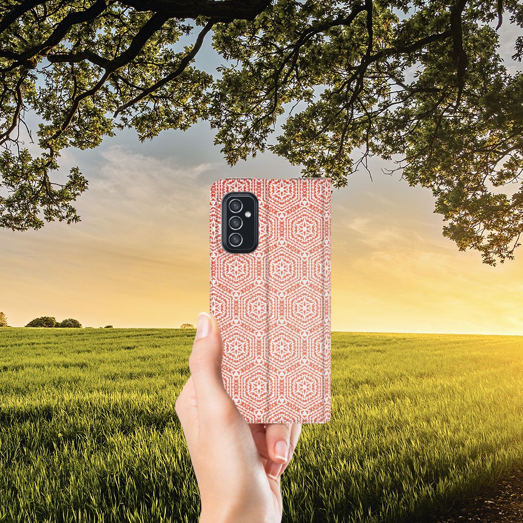 Samsung Galaxy M52 Hoesje met Magneet Pattern Orange - B2C Telecom
