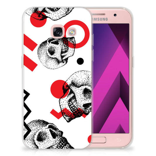 Silicone Back Case Samsung Galaxy A3 2017 Skull Red