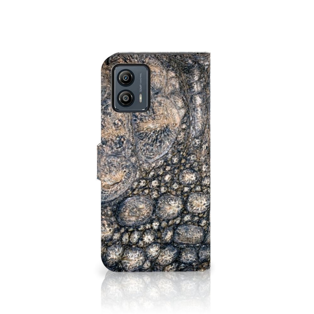 Motorola Moto G53 Telefoonhoesje met Pasjes Krokodillenprint