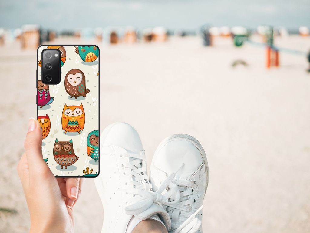 Samsung Galaxy S20 FE Dierenprint Telefoonhoesje Vrolijke Uilen B2C Telecom