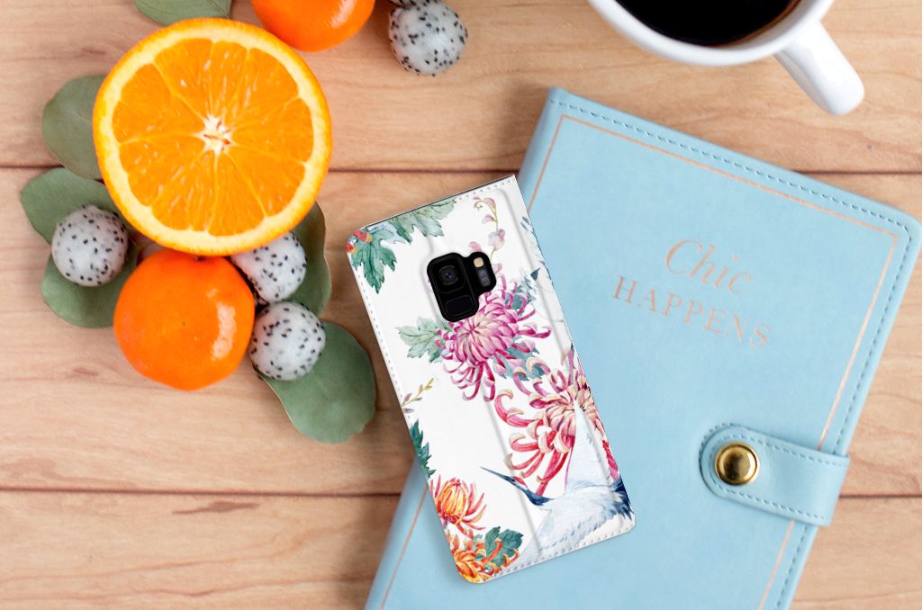Samsung Galaxy S9 Hoesje maken Bird Flowers