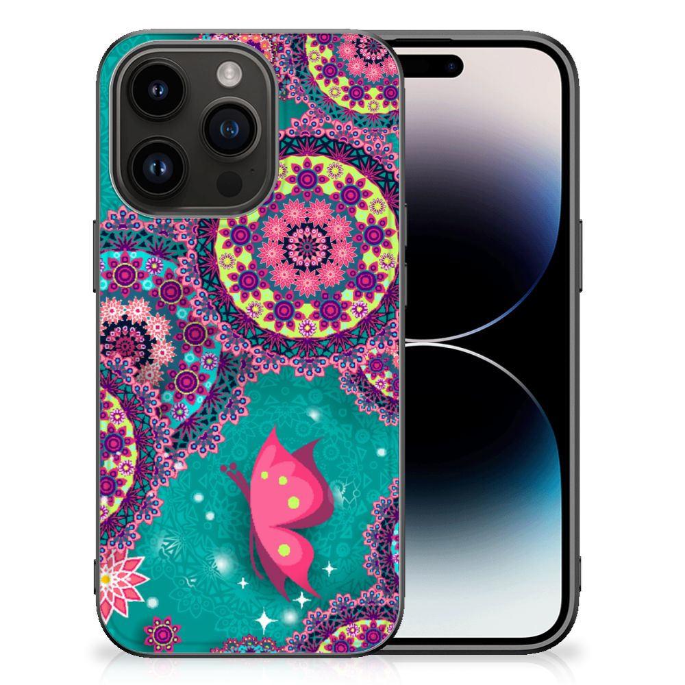 iPhone 15 Pro Leuk Telefoonhoesje Cirkels en Vlinders