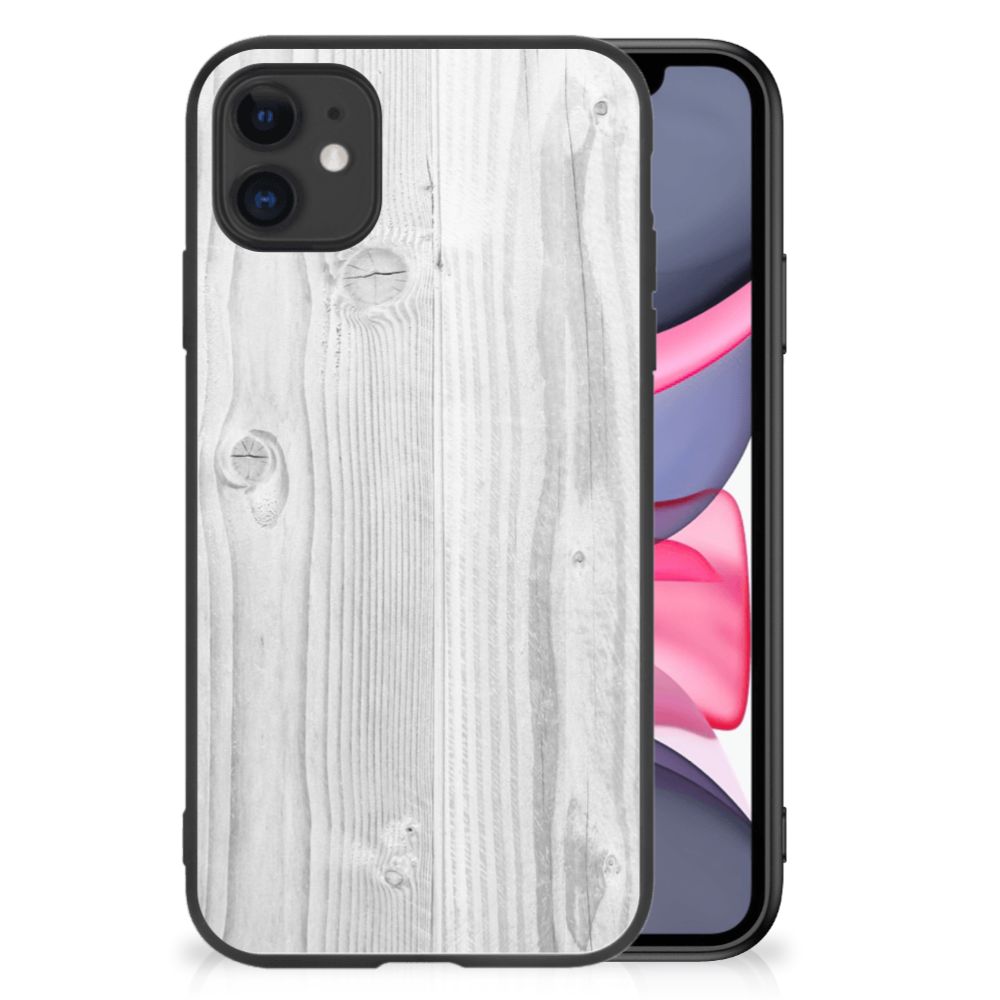 iPhone 11 Houten Print Telefoonhoesje White Wood