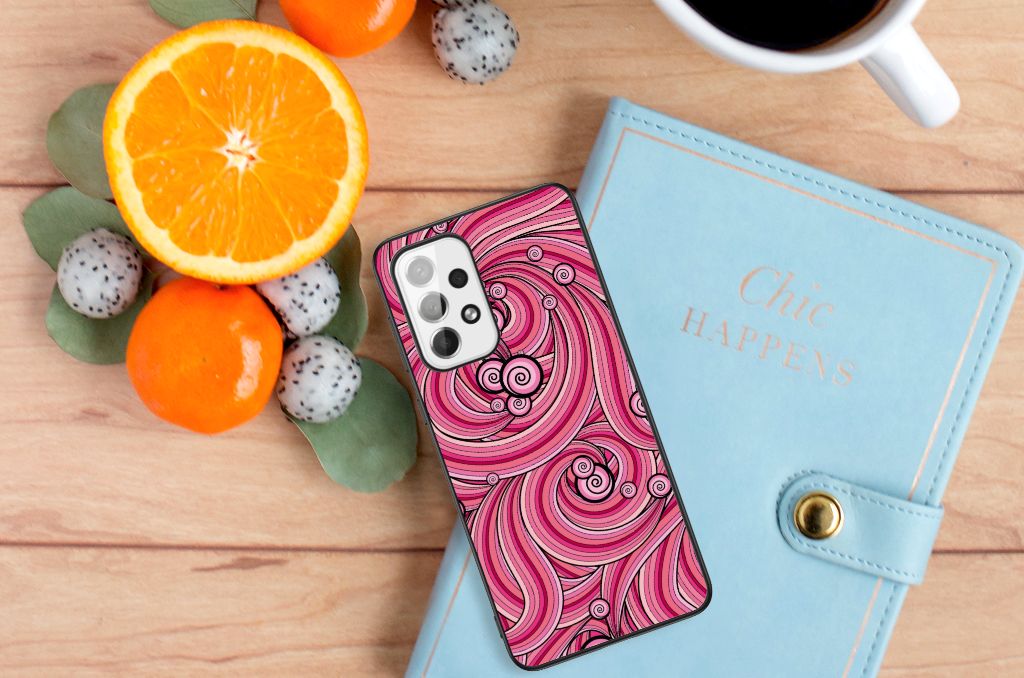Samsung Galaxy A73 Leuk Telefoonhoesje Swirl Pink B2C Telecom