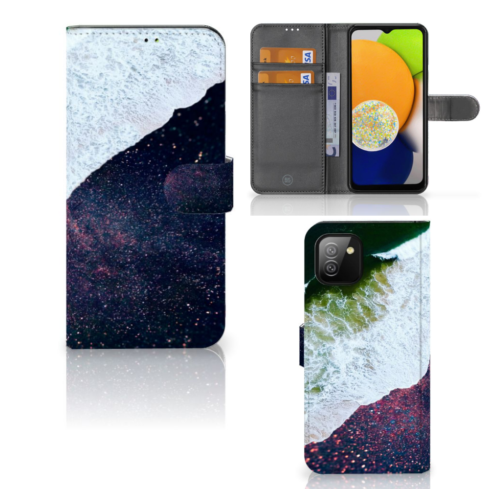 Samsung Galaxy A03 Book Case Sea in Space