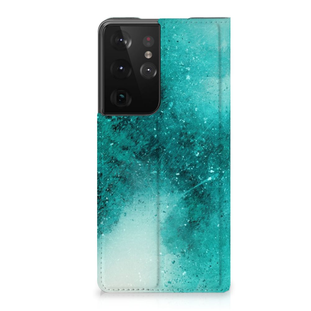 Bookcase Samsung Galaxy S21 Ultra Painting Blue - B2C Telecom