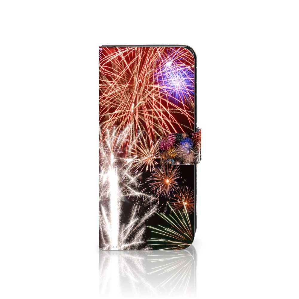 Motorola Moto G72 Wallet Case met Pasjes Vuurwerk