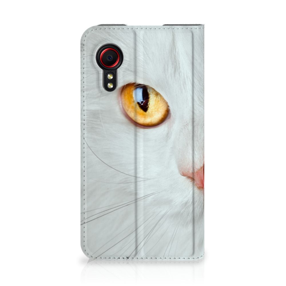 Samsung Galaxy Xcover 5 Hoesje maken Witte Kat - B2C Telecom