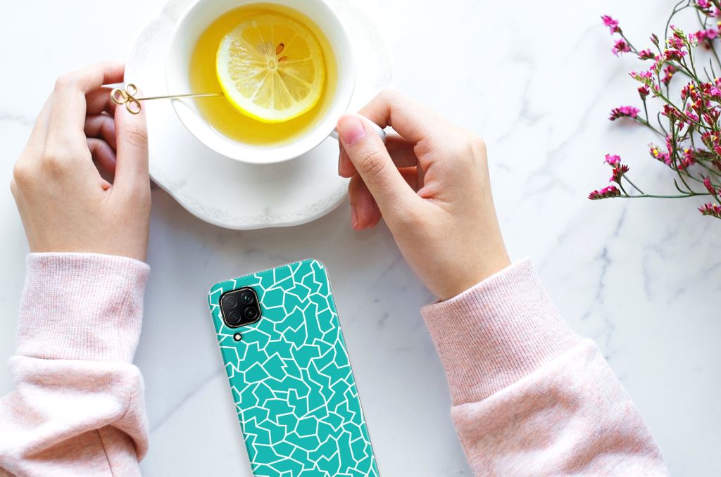 Huawei P40 Lite Hoesje maken Cracks Blue B2C Telecom