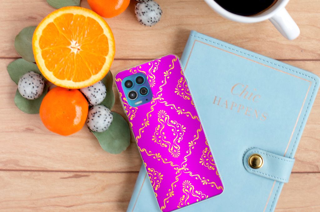 Siliconen Hoesje Motorola Moto G100 Barok Roze B2C Telecom