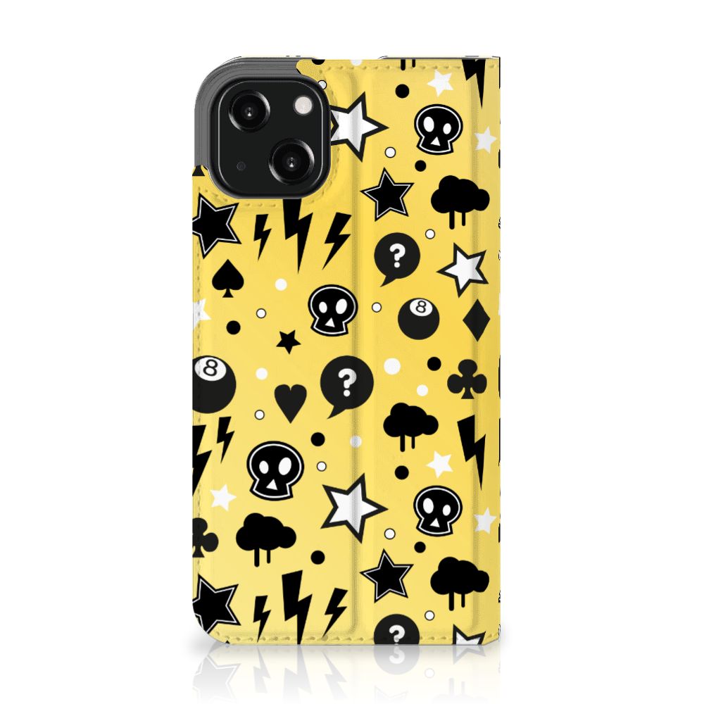 Mobiel BookCase iPhone 13 Punk Geel
