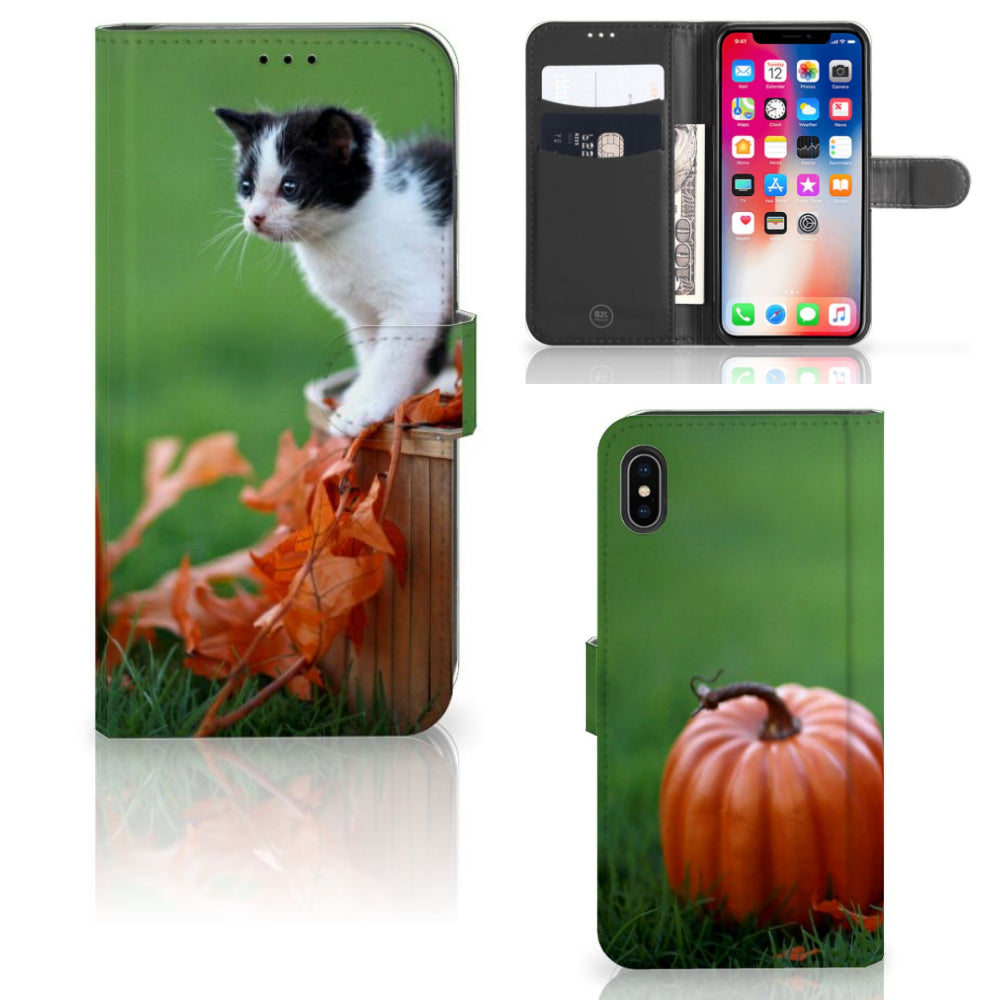 Apple iPhone Xs Max Telefoonhoesje met Pasjes Kitten