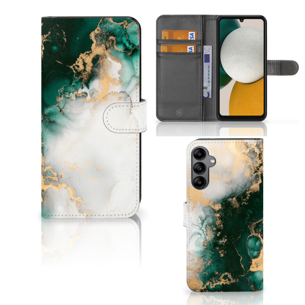 Bookcase voor Samsung Galaxy A34 Marmer Groen