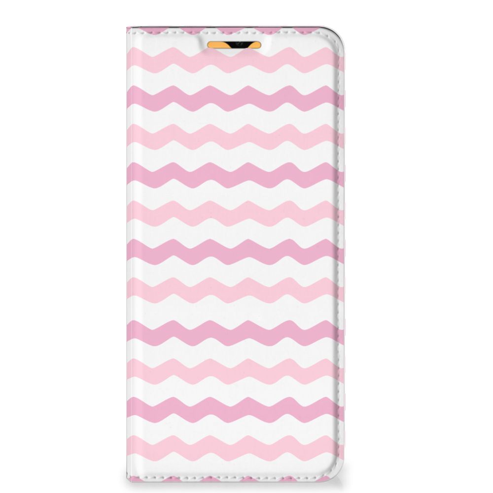 OPPO A15 Hoesje met Magneet Waves Roze - B2C Telecom