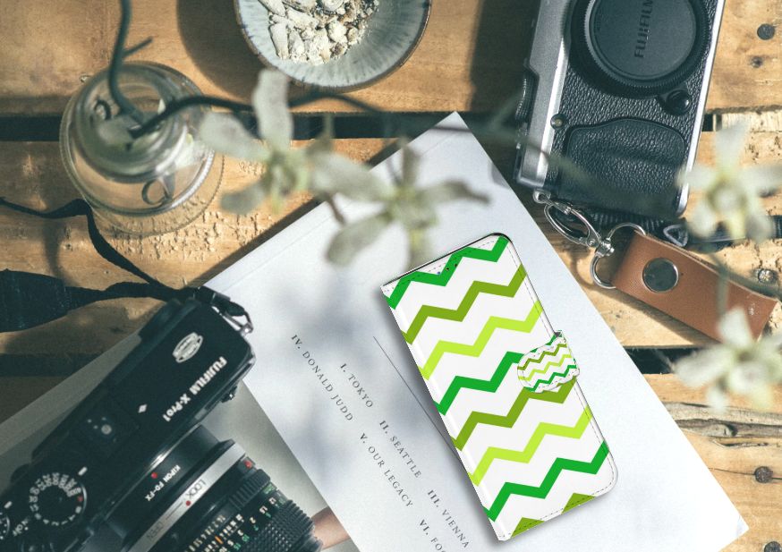 Samsung Galaxy A20s Telefoon Hoesje Zigzag Groen