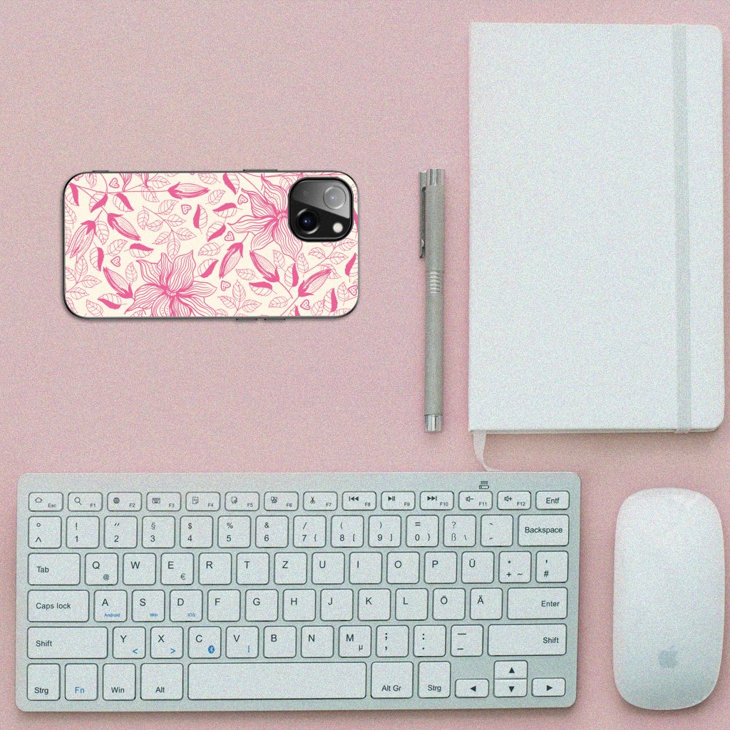 Apple iPhone 13 Bloemen Hoesje Pink Flowers B2C Telecom