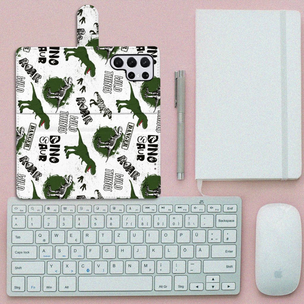 Telefoonhoesje met Pasjes voor Samsung Galaxy S22 Ultra Dinosaurus