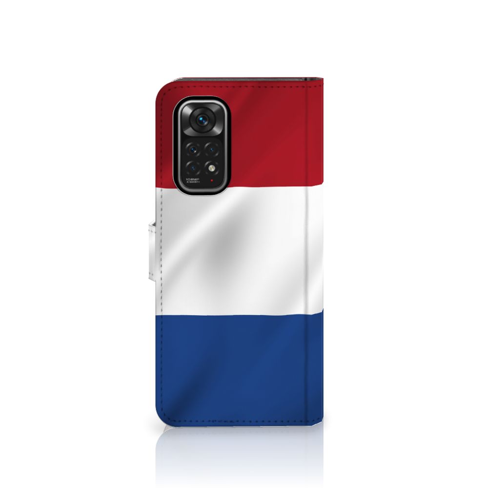 Xiaomi Redmi Note 11/11S Bookstyle Case Nederlandse Vlag met artistiek ontwerp van de vlag.