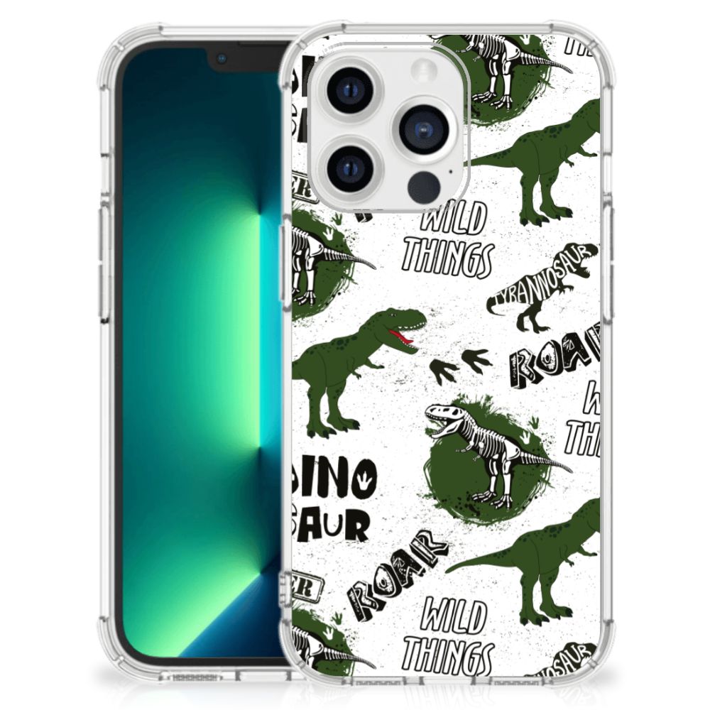 Case Anti-shock voor iPhone 13 Pro Max Dinosaurus met dino's en skeletten print 🦖