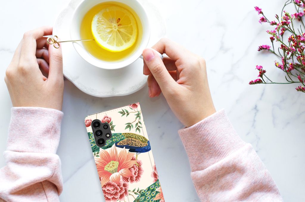 Hoesje maken voor Samsung Galaxy A13 (4G) Pink Peacock - B2C Telecom