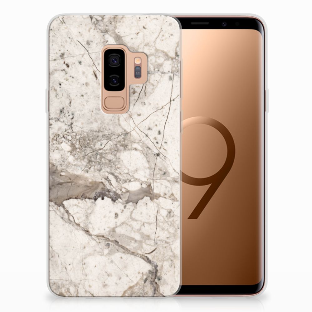 Samsung Galaxy S9 Plus TPU Siliconen Hoesje Marmer Beige