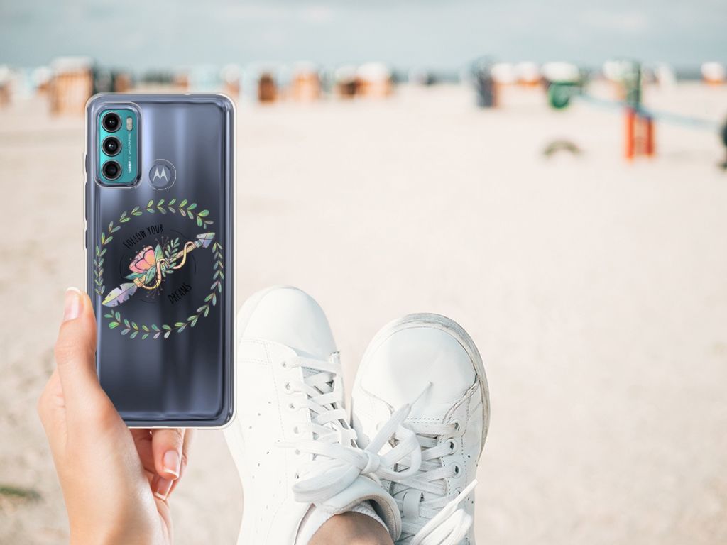 Motorola Moto G60 Telefoonhoesje met Naam Boho Dreams B2C Telecom